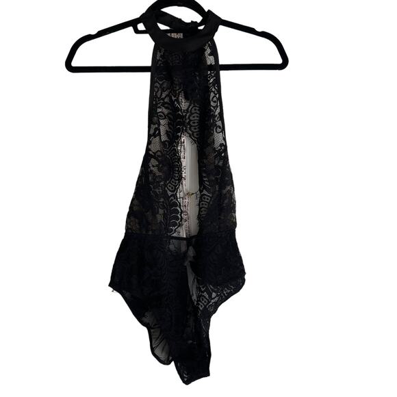 House of CB London Alcy Halter Bodysuit One Piece Black Women's Size M NWT - Picture 4 of 6
